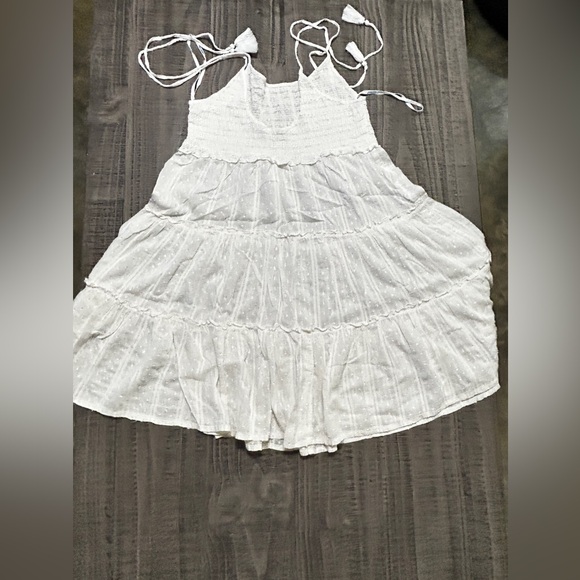 blue island Dresses & Skirts - Blue Island Ivory White Tiered Halter Beach Dress